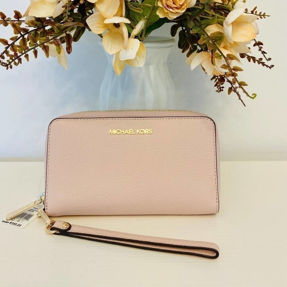 Michael Kors wallet phone case powder blush new